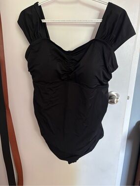torrid Black One-Piece Swimsuit with Wide Straps